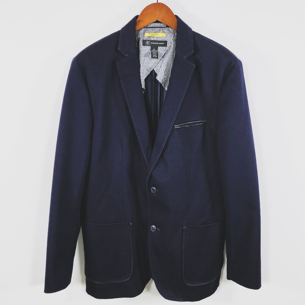 INC International Concepts Navy Blue Sport Coat L